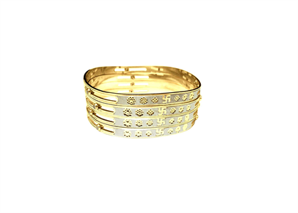 Two Tone Plated 6 mm Dancing CNC Bangles